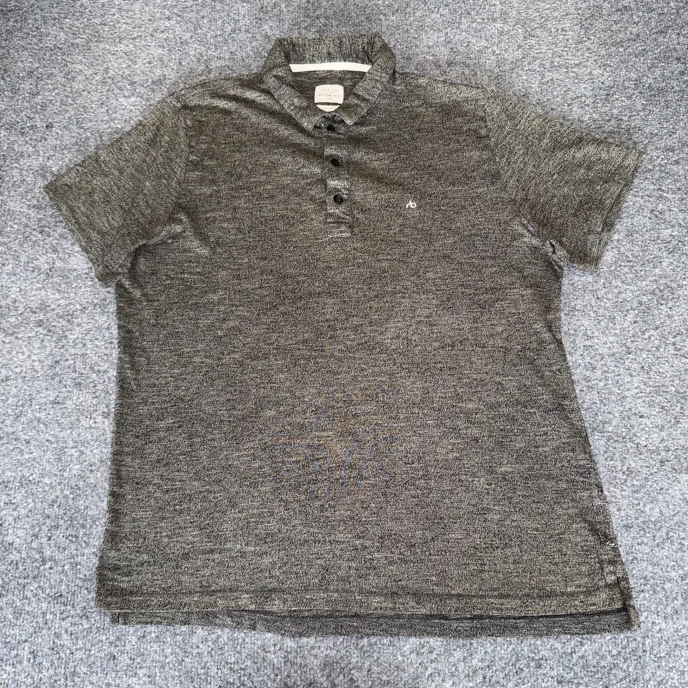Rag & Bone Polo Shirt Men Large Gray Short Sleeve Casual Standard Issue Designer
